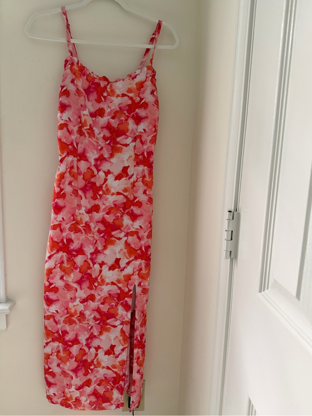 Maison Jules Pink Coral Watercolor Slip Dress